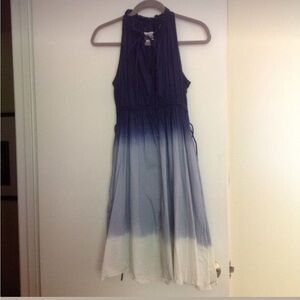 Converse Blue Ombré Midi Sundress with raw hem and corset back 100% cotton